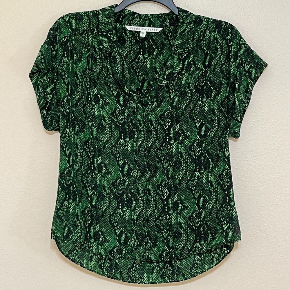 Veronica Beard Merci Python Print Silk Blouse Siz… - image 4